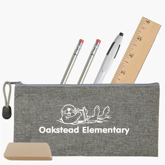 Heathered School Kit with Zippered Pouch — view 2