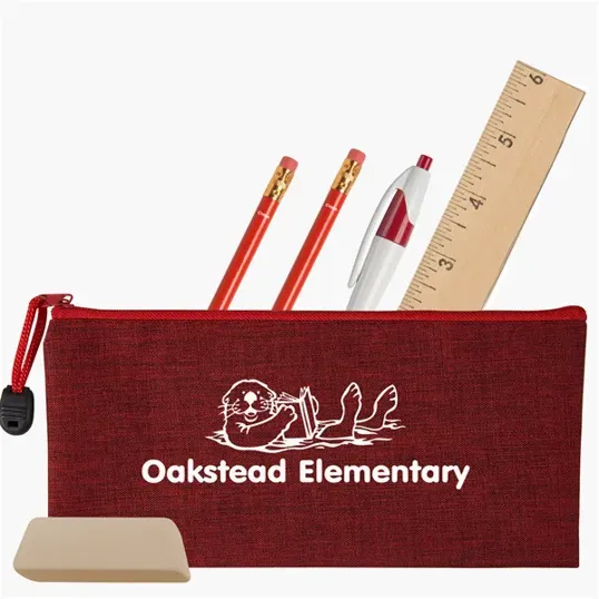 Heathered School Kit with Zippered Pouch — view 3