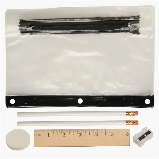 Deluxe School Kit with Pouch, Ruler, Pencils, Eraser, and Sharpener — view 2