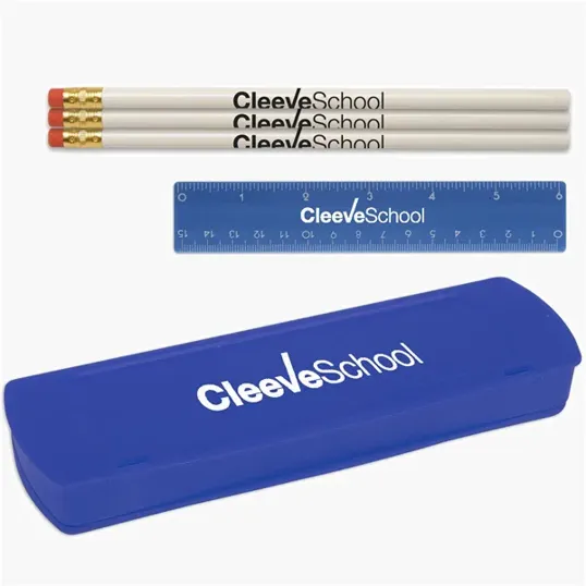 USA Back To School Pencil Case Kit with Pencils and Ruler