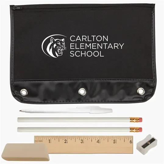 Varsity School Kit Zippered Pencil Pouch with Supplies