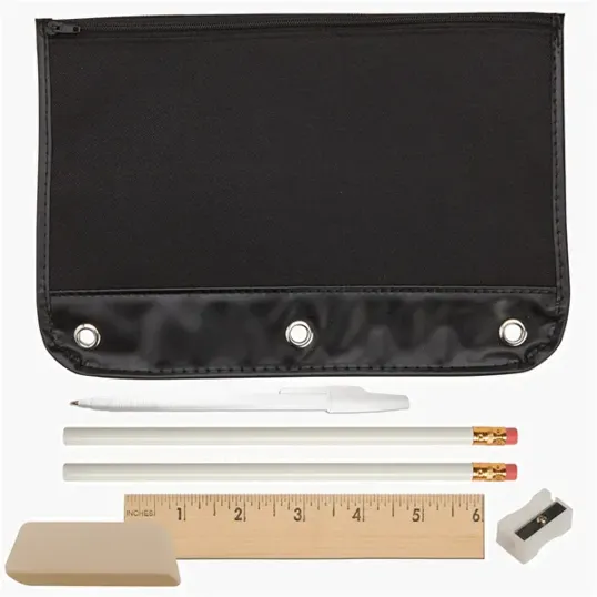 Varsity School Kit Zippered Pencil Pouch with Supplies — view 2