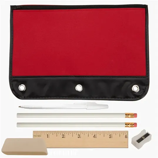 Varsity School Kit Zippered Pencil Pouch with Supplies — view 4