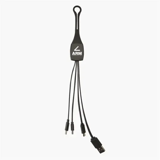3-in-1 Charging Cable with Lightning, USB-C, and Micro-USB