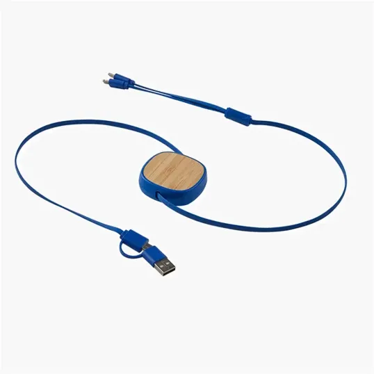 Dual Input 3-in-1 Bamboo Retractable Cable — view 5