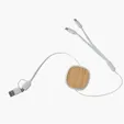 Dual Input 3-in-1 Bamboo Retractable Cable — view 6