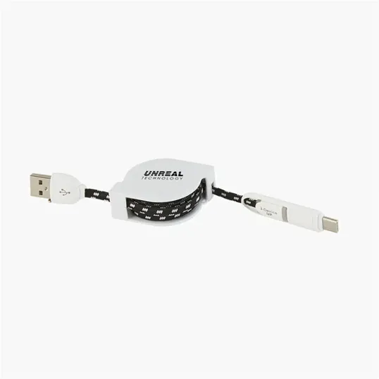 3-in-1 Retractable Fabric Charge-It Cable