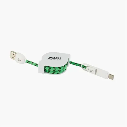 3-in-1 Retractable Fabric Charge-It Cable — view 3