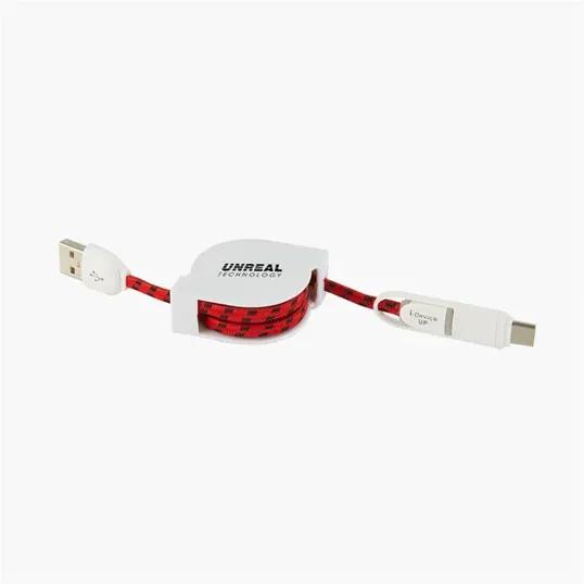 3-in-1 Retractable Fabric Charge-It Cable — view 4