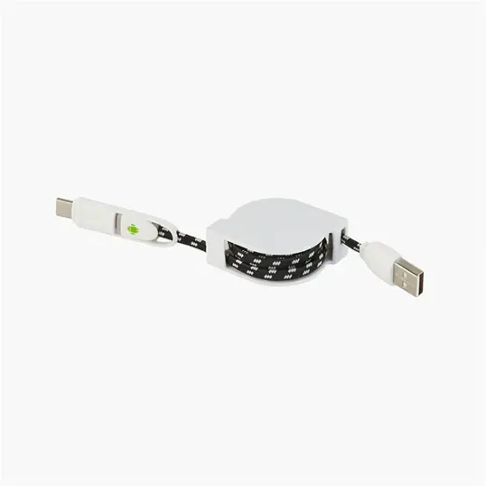 3-in-1 Retractable Fabric Charge-It Cable — view 5
