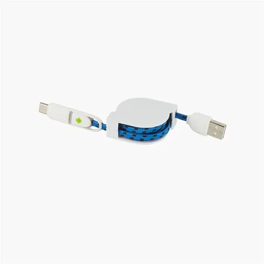 3-in-1 Retractable Fabric Charge-It Cable — view 6