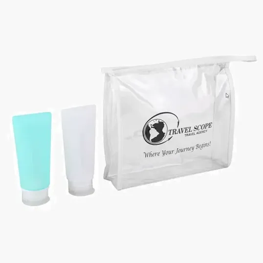 Evans 3 oz Silicone Bottles Travel Set with Clear Case