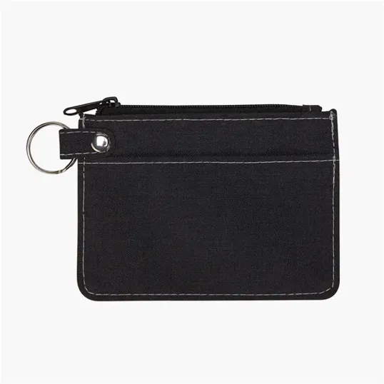 Heathered Polyester Card Wallet with Zippered Closure — view 5