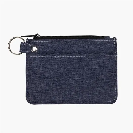 Heathered Polyester Card Wallet with Zippered Closure — view 6