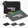 Heathered Polyester Card Wallet with Zippered Closure