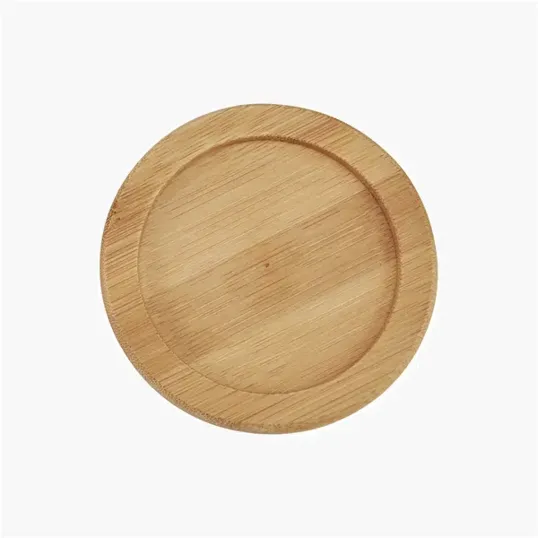 Bamboo Coaster with Striped Wood Grain Design — view 2