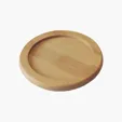 Bamboo Coaster with Striped Wood Grain Design — view 3