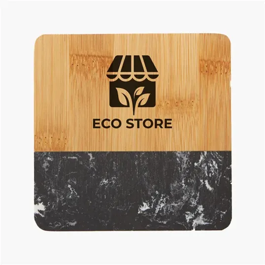 Bamboo & Marble Coaster Set