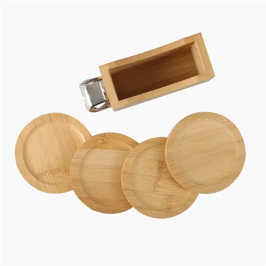 Bamboo Coaster Set with Bottle Opener — view 8