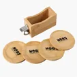 Bamboo Coaster Set with Bottle Opener — view 2