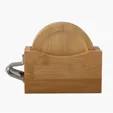Bamboo Coaster Set with Bottle Opener — view 5