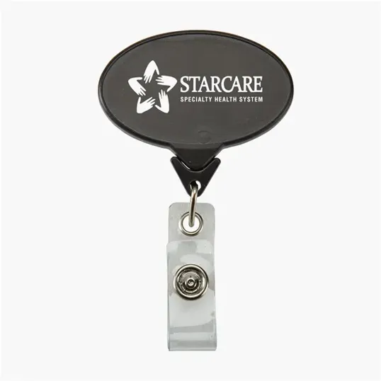 Oval Retractable Badge Reel with 30" Nylon Cord