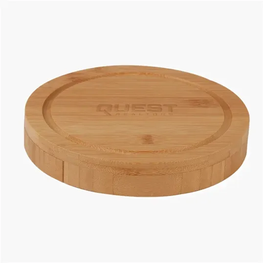 5-Piece Swivel Top Bamboo Cheese Board Set — view 3