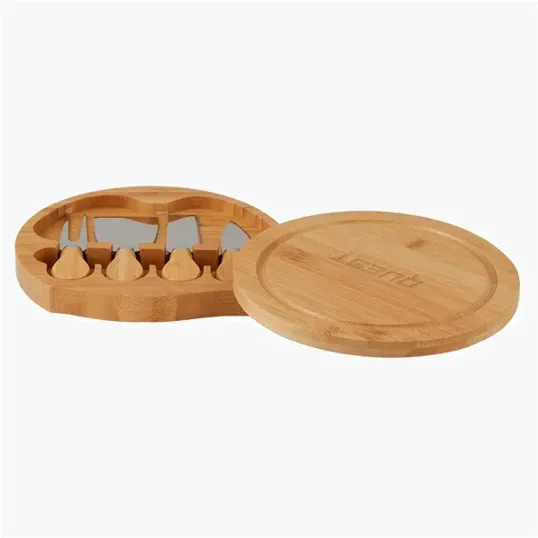5-Piece Swivel Top Bamboo Cheese Board Set — view 4