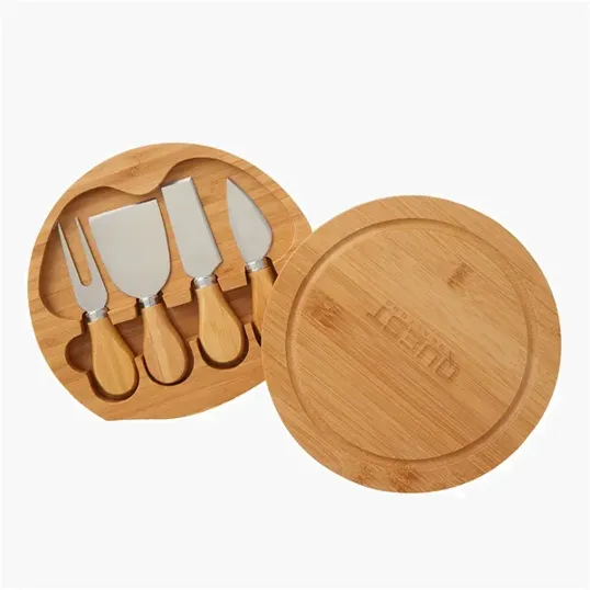 5-Piece Swivel Top Bamboo Cheese Board Set — view 5