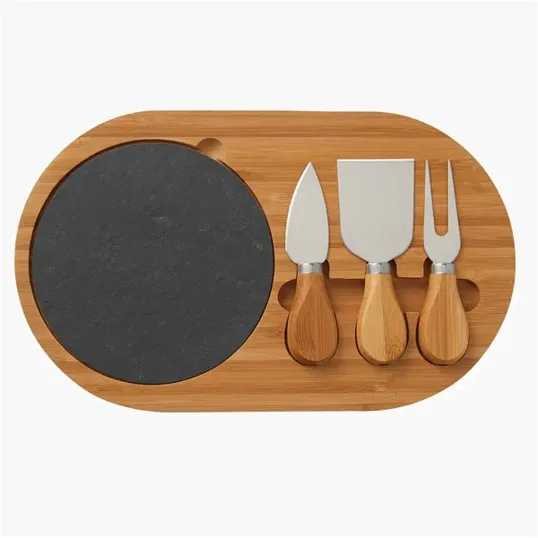 Oval Slate Cheese Board Charcuterie Set, 4 Piece — view 4