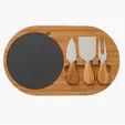 Oval Slate Cheese Board Charcuterie Set, 4 Piece — view 4