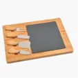 Slate Cheese Board Charcuterie Set with Bamboo Tray — view 2