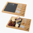 Slate Cheese Board Charcuterie Set with Bamboo Tray