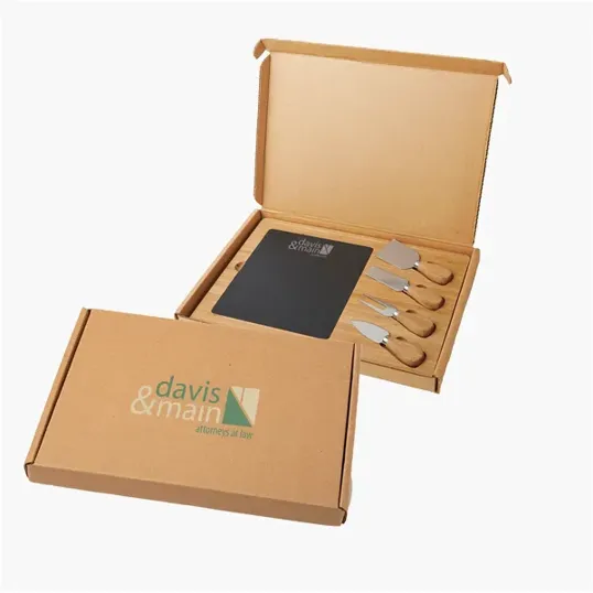 Slate Charcuterie Board Gift Set with Bamboo Tray