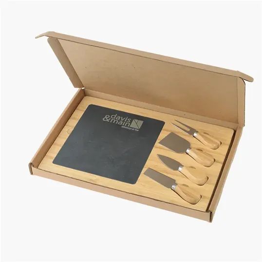 Slate Charcuterie Board Gift Set with Bamboo Tray — view 2