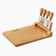 Magnetic Bamboo Cheese Board and Charcuterie Set, 5 Piece — view 4