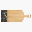 Bamboo & Marble Cutting Board with Handle — view 2