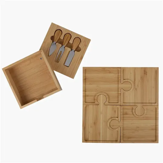 Bamboo 6-in-1 Puzzle Cheese Board Set — view 2