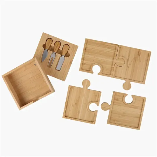 Bamboo 6-in-1 Puzzle Cheese Board Set — view 5
