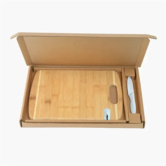 Bamboo Cutting Board with Knife and Sharpener Gift Set — view 5