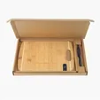 Bamboo Cutting Board with Knife and Sharpener Gift Set — view 4