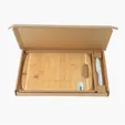 Bamboo Cutting Board with Knife and Sharpener Gift Set — view 5