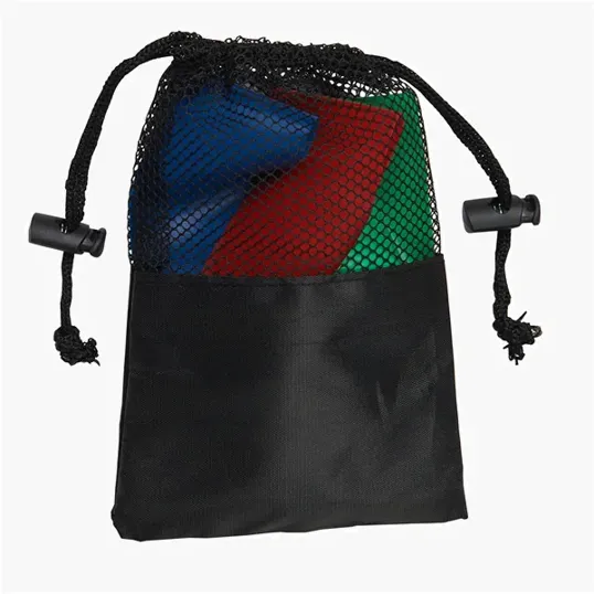 3 Piece Fitness Resistance Band Set with Drawstring Pouch — view 2