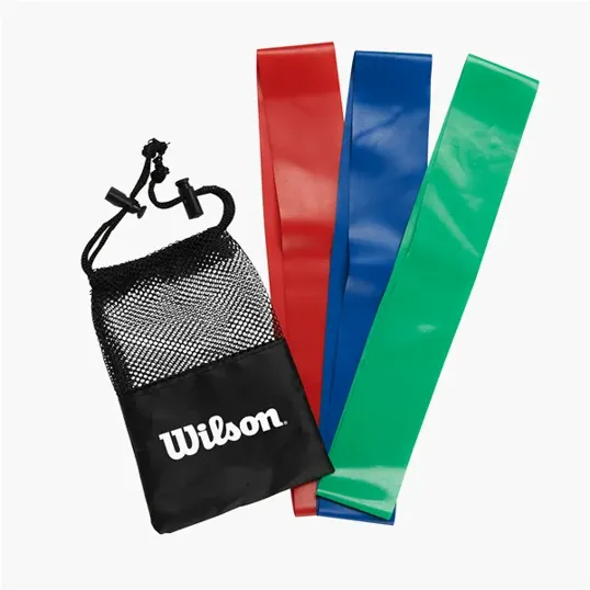3 Piece Fitness Resistance Band Set with Drawstring Pouch