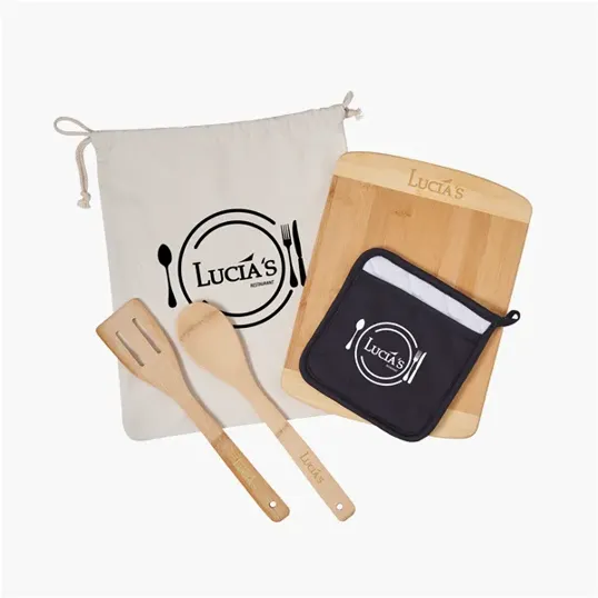 Bamboo Cooking Kitchen Set with Cutting Board and Utensils