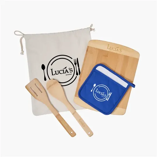 Bamboo Cooking Kitchen Set with Cutting Board and Utensils — view 2