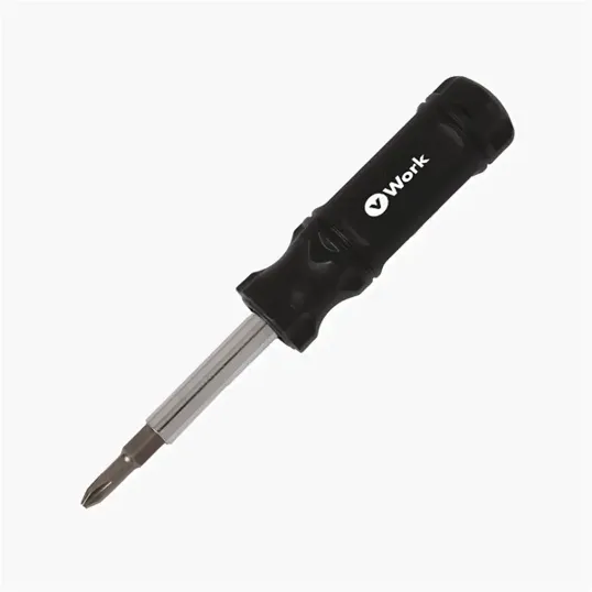 6-in-1 Screwdriver with Phillips, Flat, and Hex Drivers
