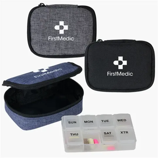 Travel Pill Organizer with 8 Compartments