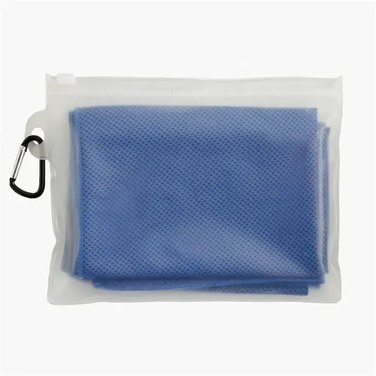 Chill'n Cooling Towel with PVC Pouch and Carabiner — view 2