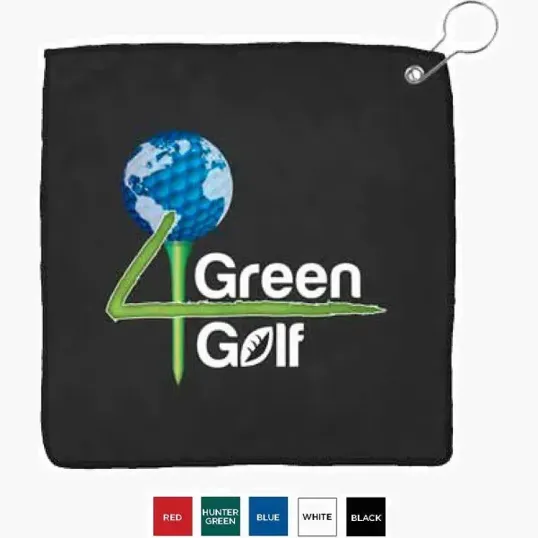 Microfiber Golf Towel with Hook, 11 1/2" x 11 1/2"